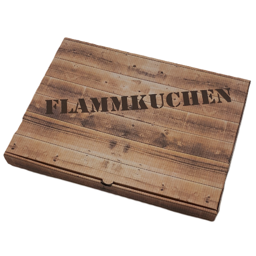 Flammkuchen-Karton Design HOLZ - 50 St.