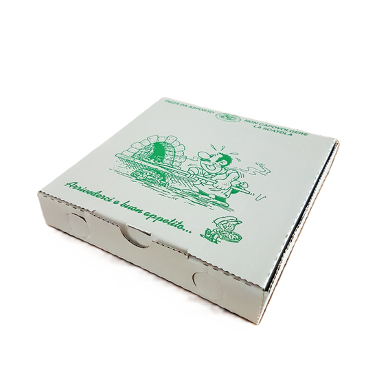 Pizzakarton 15,5 x 15,5 x 3 cm weiss Pizzabäcker - 200 St.