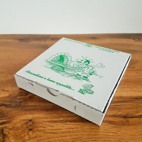 Pizzakarton 15,5 x 15,5 x 3 cm weiss Pizzabäcker - 200 St.
