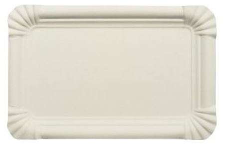 Pappteller eckig 18 x 26 cm  weiss - 250 Stück